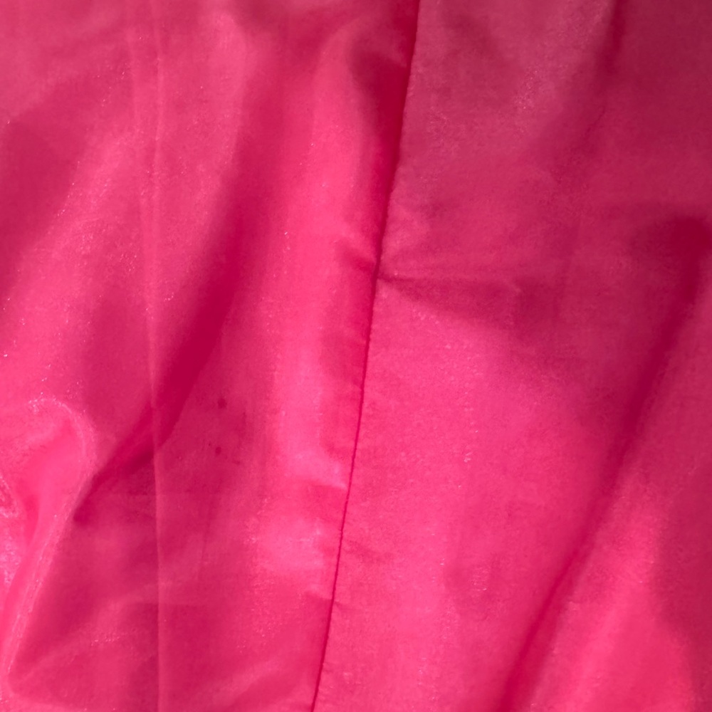 Vintage 80s Hot Pink Prom Formal Dress with Lace and Puff Sleeves Size 2 - Picture 6 of 10